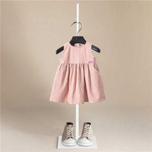 2021 Yaz Bebek Elbise Yeni Kızlar Moda Infantil Elbiseler Pamuk çocuk Giysileri Kafes Tarzı Çocuk Giyim Prenses Elbise Q0716