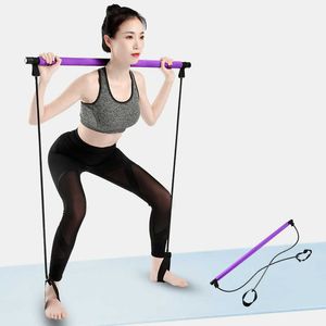 Removable Pilates Stick Yoga Resistance Band Gym Equipment For Home Workout Sport Elastic Stretch Elasticas Fitness Training H1026