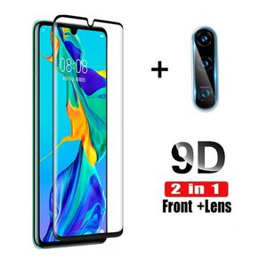 For Huawei P30 Pro Lite Glass 9D Camera Lens 2-in-1 Protective Screen Protector Foil Cell Phone Protectors