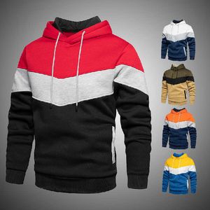 Homens Hoodies Patchwork Outono Inverno Casual Suéter Homens Moda Moda Fleece Hip Hop Sueter Morno Grosso Pullover Streetwear 210603