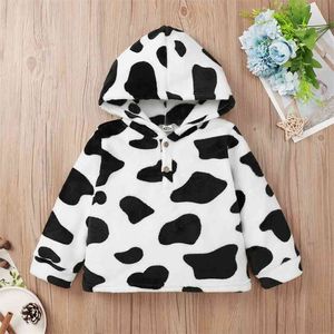 Arrivals Winter Children Casual Cotton Long Sleeve Cow Pattern Baby Girls Or Boys Hoodies 1-8T 210629