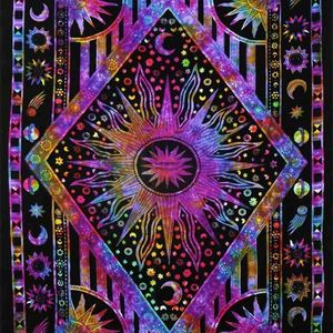 Hippy Hippie Psychedelic Mandala Moon Sun Tapestry Wall Hanging Large Indian Bohemian Hippy Tapestries Cloth Decor SH190925