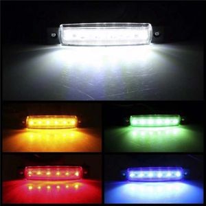 Universal Vehicle Extern Lights LED-lampa 12V / 24V 6 SMD Auto Car Bus Truck Larry Side Marker Indikator Ljus Låg Trailer Bakre VARNING Lampor Säkerhet Alert Bulb