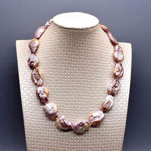 Glamour unique purple baroque pearl, coin shape, exaggerated ladies necklace,