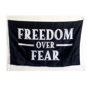 Freedom Over Fear 3x5ft Flaggen, 100D-Polyester-Banner für den Innen- und Außenbereich, lebendige Farben, hohe Qualität, mit zwei Messingösen