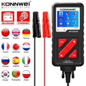 Konnwei KW710 Motorcykelbilbil Batteri Testare 6V 12V 24V Battery Analyzer 2000 CCA Laddningsvevningstestverktyg för bilen