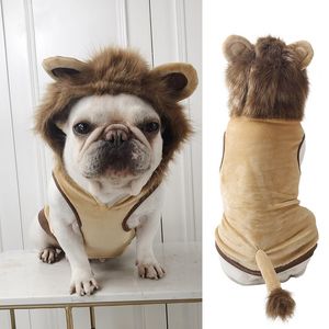 Pet Coletes Hoodie Leão Traje Bonito Animais de Estimação Camiseta De Cão Vestuário Festivo Vestido Up Roupas Cachorrinho Colete