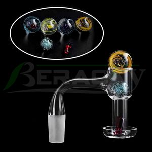 DHL!!! Beracky High Quality Smoking Full Weld Beveled Edge Quartz Banger With 14mm 20mm Glass Marbles Terp Pearls Ruby Pill 20mmOD 45&90 Nails