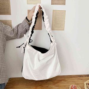 Canvas Shopping Bag High Capacity Women's Crossbody Female Reusable Casual Lightweight Shopper Shoulder Handbags Big Tote