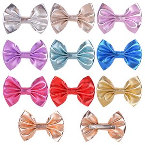 Baby Girls Barrettes Bling Shiny Bowknot Clips Hairpins Infant Colorful Hairgrips Children Solid Safety Hair Clip Kids Bow Hair Accessories YL395