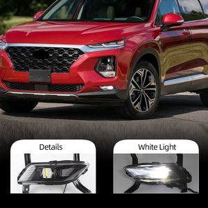 1 Set LED Daytime Running Light DRL Fog Lamp Day Light Foglights For Hyundai Santa Fe SantaFe 2019 2020