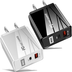 Carga rápida 3.0 20W tipo C PD carregador de parede adaptador de energia portátil plugue UE para iphone 11 13 12 14 15 Pro Max Samsung carregadores de telefone HTC com caixa