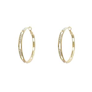 Gli orecchini a cerchio in oro vuoto incantano i gioielli delle donne rotonde del cerchio di cristallo del strass di Bling