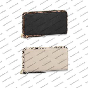 M80680 مصمم Zippy Wallet Canvas منقوشات حقيقية جلد البقر والنساء الرجال البرية في قلب حقيبة عملة نقدية نقد بطبقة القلب