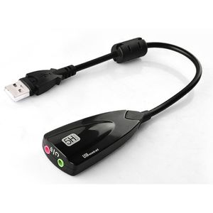 USB7.1 Externt ljudkort Audioadapter med 3,5 mm Combo Aux Stereo Converter för headset