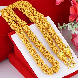 Handsome Chain Necklace Men Hip Hop Thick Jewelry 18k Yellow Gold Filled Punk Male Accessories Gift
