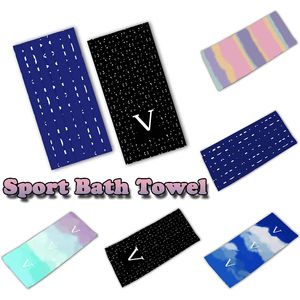 Luxury Letter Printed Towel Men Women Sports Gym Swimming Beach Bath Towels Long Size 35*75CM Couple Bathroom Gift