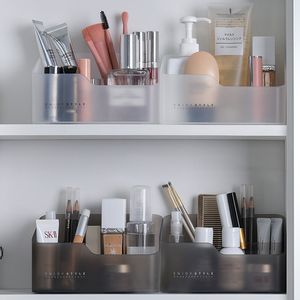 Plastic Makeup Organizer Bathroom Cosmetic Organiser Office Desktop Make Up Jewelry Storage Box Sundries Container