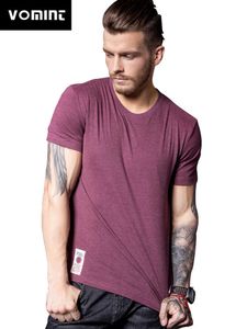 Vomint mens algodão t-shirt de manga curta t-shirt multi cor pura fancy fios camiseta cor vinho marrom branco lble 210629