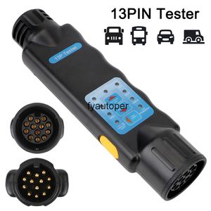 13 PIN-kopplingskrets Ljustest Trailer Plug Socket Tester Diagnostic Tools 12V bil lastbil Caravan Tillbehör Universal