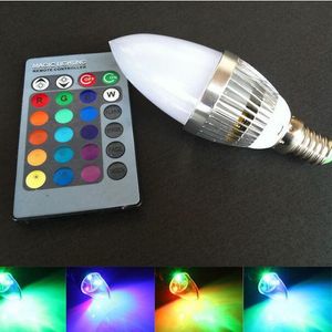 Lampadine RGB LED Lampade a candela E12 E14 3W 16 Colori Cambia + 24Keys IR Remote Controller