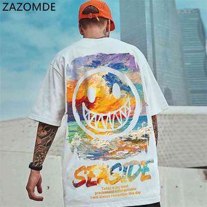 ZAZOMDE Hip Hop Punk T Shirt Man Harajuku Rock T-shirt Funny Male Casual Summer Oversized Tshirt Streetwear White Top Tees 210706