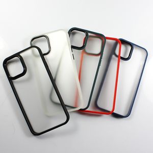 Transparent TPU Matte Smartphones Cases Anti-drop Protection Camera Acrylic Clear Covers Shockproof Universal for iPhone 12 Mini 11 Pro Max