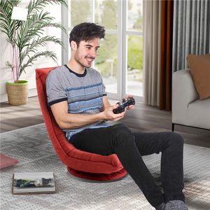 orisfur ソファチェアリビングルームの家具360度回転折りたたみビデオゲームチェアの床怠惰な男