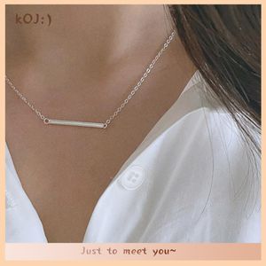 Цепи Koj 925 Серебряное серебро Простые гладкое ожерелье для женщин 2021 Свадебные украшения на шее подарок корейские оптовые коллары очарование