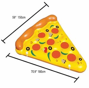 Infflable pizza madrass simbassäng flytande jätte badrör luft vatten säng flotte pvc flottor pizzor lounger grossist