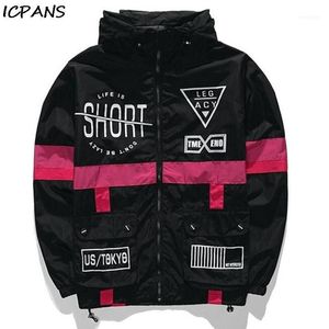 Hip Hop Thin Zipper Casual Jacket Mens Outwear Anorak Men Windbreaker Waterproof Fashion Black White Spring Autumn1