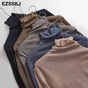 casual Pile collar spring autumn basic slim cashmere Sweater pullovers Women knit jumper female casual turtleneck thin sweater 210806