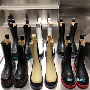 Дизайнер - дизайнер роскошные шины кожаные сапоги женские лодыжки Haif Cowskin Chelsea Boot осень зима Мартин мода камфорния обувь высочайшее качество