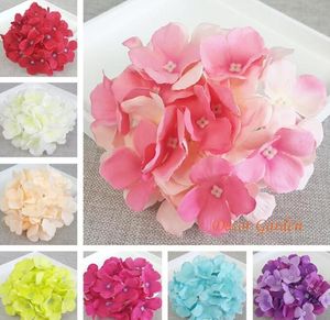 50st 15cm artificiell hortensia dekorativa silke blomma huvud för DIY bröllop vägg båge bakgrundslandskap dekoration tillbehör rekvisita