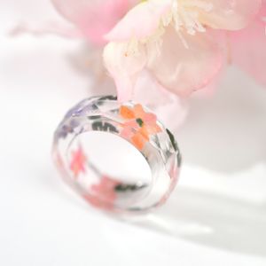 2021 Styl Resin Ring Cute Biżuteria Aneis Feminino Para Bagues wlać Femme S z dziewczynami