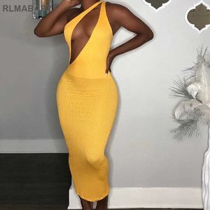 Rlmababy sexy night club festa ribbed drwomen oco out backlsleevellong maxi drcaSual tricotada bodycon vestido x0529