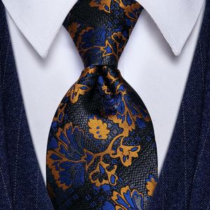 Fliegen 2021 Designer 100% Seide Navy Blau Gold Druck Anzug Hochzeit Krawatten Für Männer Luxus Mode Herbst Winter Krawatte