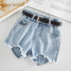 Bear Leader Girls Kids Casual Shorts Summer Children Fashion Short Pants Toddler Baby Denim Pants Girl Cool Clothing 2-7Y 210708