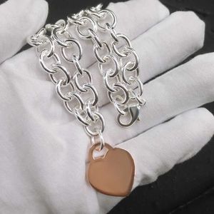 S Sterling Sier Necklace for Women Classic Heart-shaped Pendant Charm Chain Necklaces Jewelry