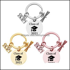 Key Rings Jewelry 2021 Creative Keychain Graduation Season Souvenir Chain Keyring Gift Graduate Students Positive Energy Drop Delivery Dv5Dl