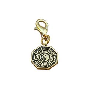 Tai chi bagua amulet flytande hummer clasps charm hänge för att göra armband diy smycken antika guld 100pcs