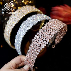 AAA CZ Crown Bridal Rose Gold Tiara Wedding Tiara Gold Headband Women's Wedding CrownDinner Party Hair Accessories X0726