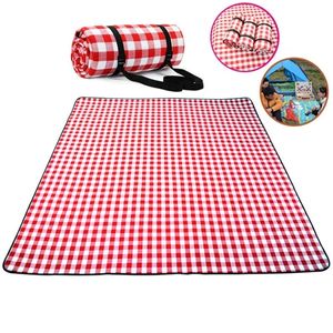 1pcs Thicken Outdoor Picnic Moisture-Proof Mat Folding Breathable Soft Blanket Camping Beach Plaid Mat Y0706