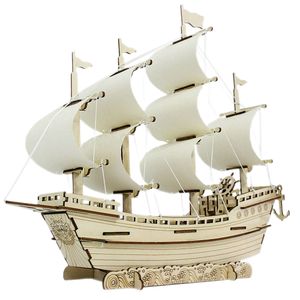 DIY Assembly Model Decoration Hand-Assembled Sailing Boat Wooden Crafts Decoration Children'S Toy Gift