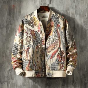 日本の刺繍の男性のジャケットコート冬のジャケット男性の服韓国風のジャケット5xl 2021 x 0710