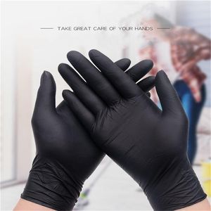 Disposable Gloves 100 Pcs Latex Nitrile Black Machine Repair Protection Powder-free Food Grade
