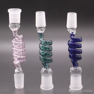 14mm 18mm Colorful Screw Thread thre Glass Drop down Adapters Female Male Reclaim Ash Catcher For Oil Rigs Bong Hookah