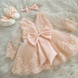 Mababy 6m-6y princesa criança criança bebê vestido de manga longa lace arco tutu vestidos para meninas festa fantasias de aniversário de casamento q0716