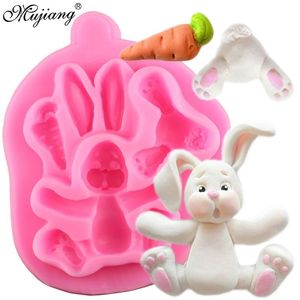 3D кролик пасхальный кролик силиконовая плесень кекс топпер помадка торт украшать инструменты печенье выпечки конфеты шоколад гуманистый
