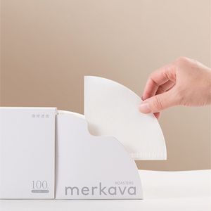 100 шт. / Box Coffee Filter Photo Paper Type Тип V60 Кубок пылезащитный Ручной Кофейный Порошок Рука 210712